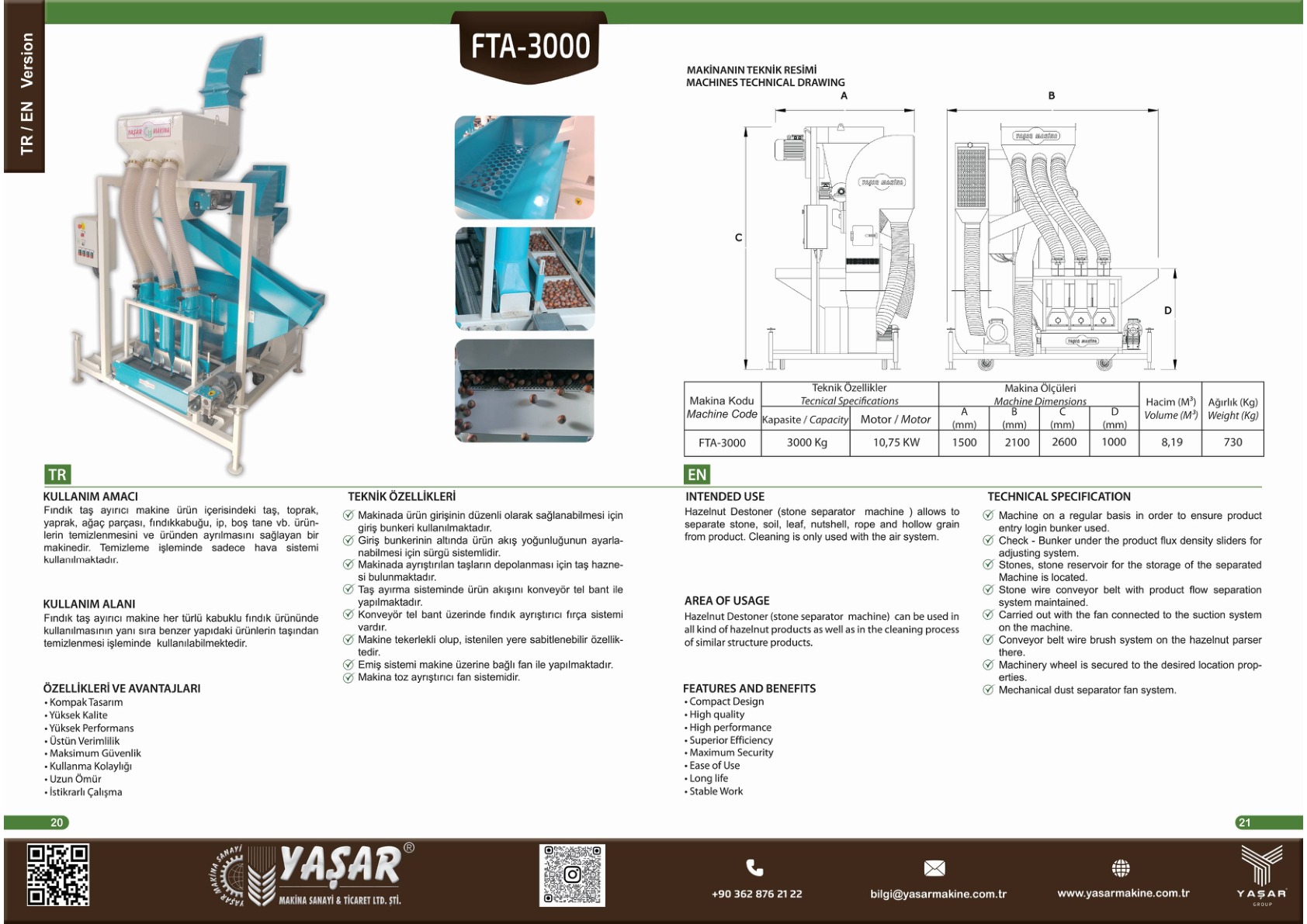 Taş Ayırıcı katalog sayfası