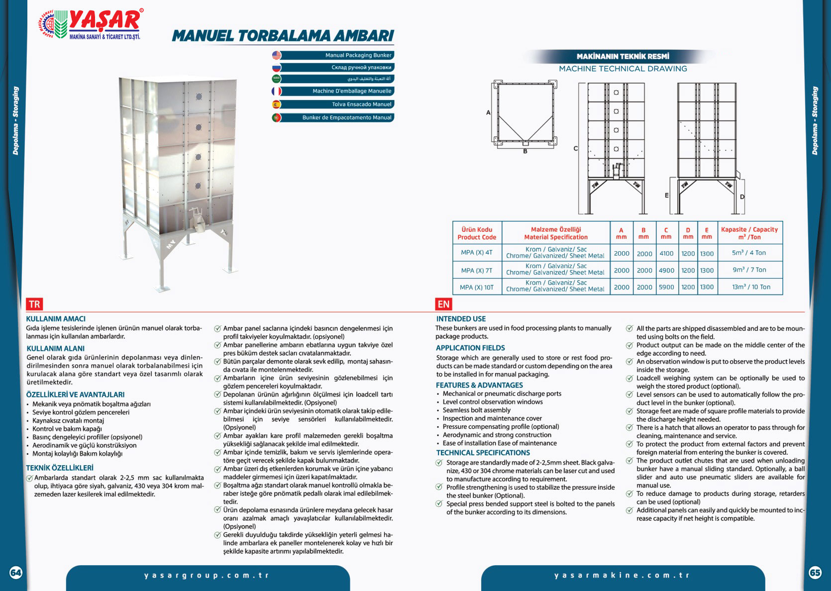 Manuel Torbalama Ambarı katalog sayfası