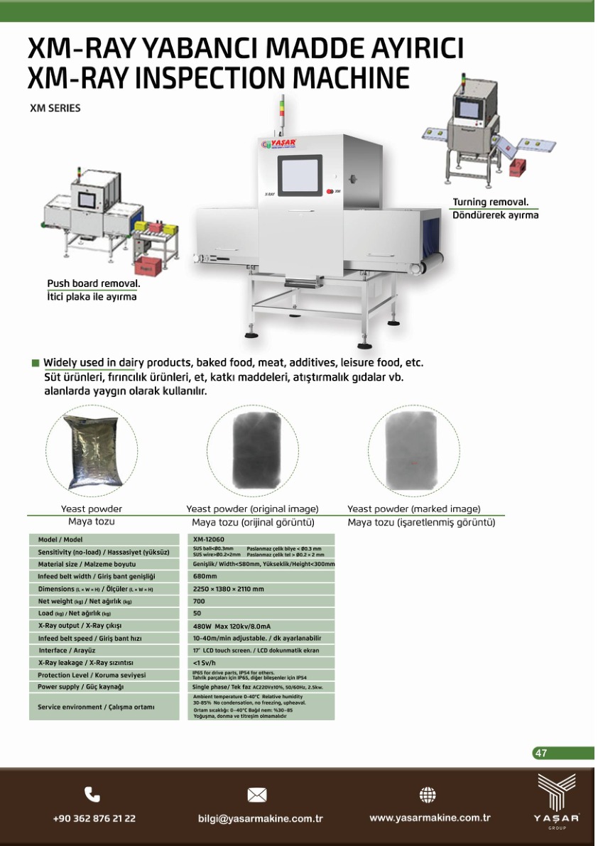 XM-Ray Yabancı Madde Ayırıcı katalog sayfası