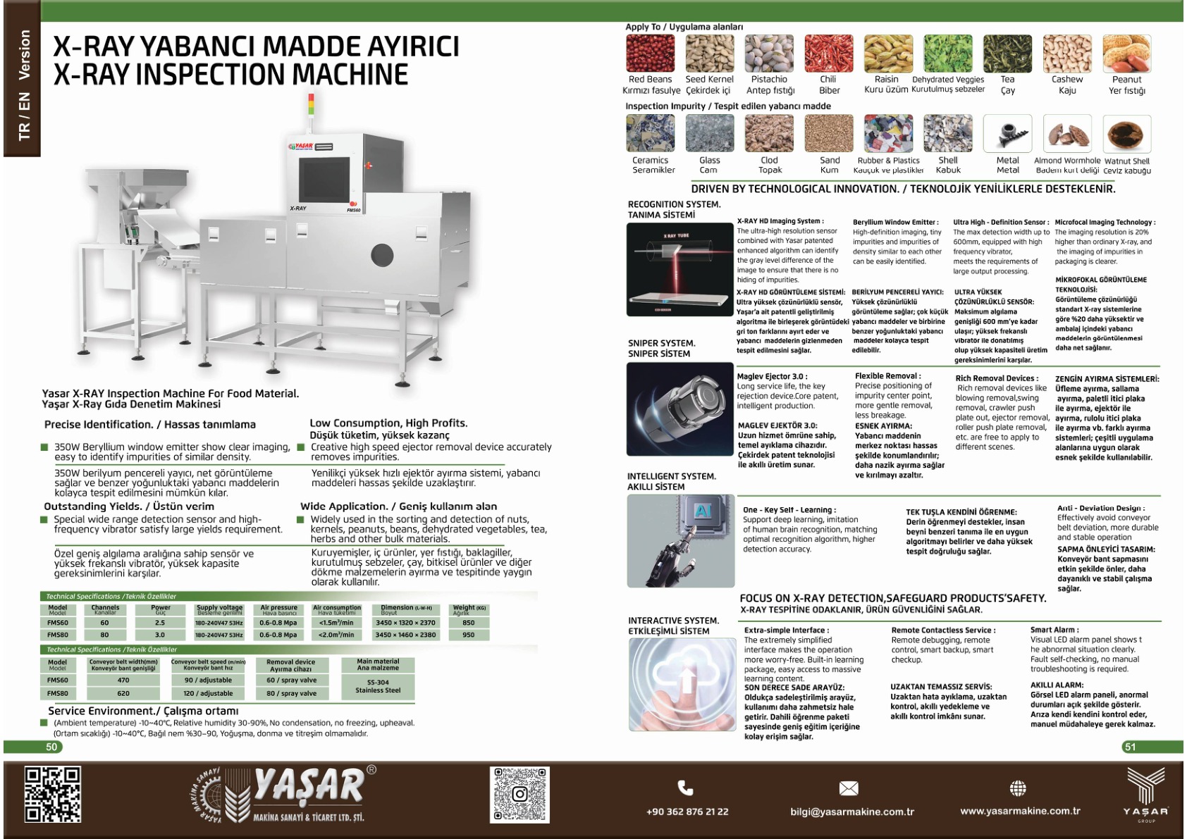 X-Ray Yabancı Madde Ayırıcı katalog sayfası